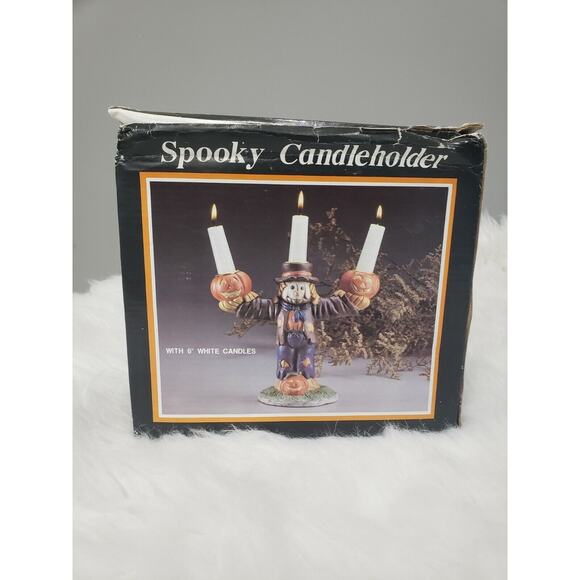 Vintage Scarecrow Halloween Spooky Candolier‎ Candle Holder Decor Retro Pumpkin - Picture 3 of 9